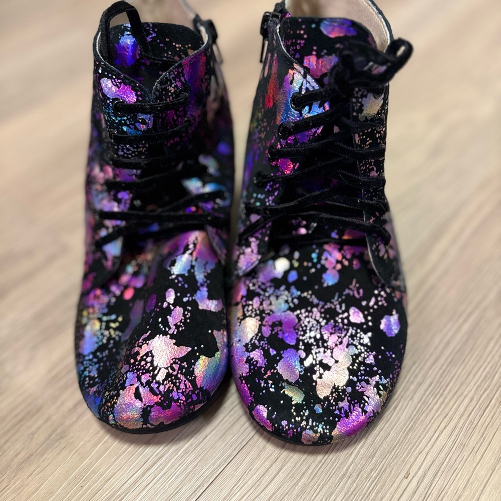 Vibrant Splatter Lace-Up Women's Boots